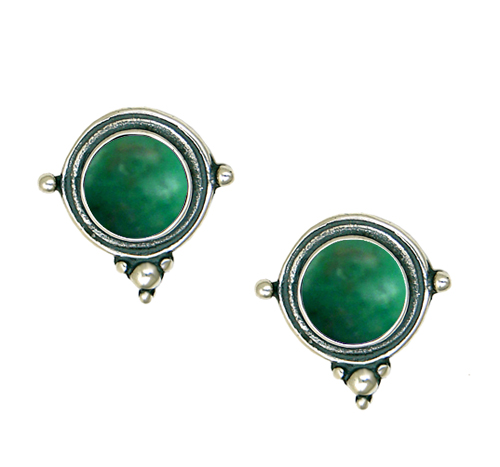 Sterling Silver Green Turquoise Post Stud Earrings